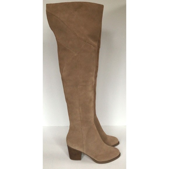 SOLE SOCIETY Catalina Night Taupe Suede Thigh High Boots (Size 5.5 M) - Picture 7 of 12